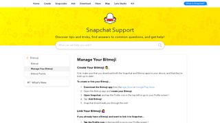 Manage Your Bitmoji - Snapchat Support