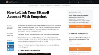 How to Link Your Bitmoji Account With Snapchat | Social Media Today
