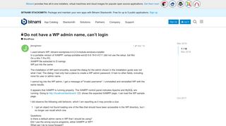 Do not have a WP admin name, can't login - WordPress - Bitnami ...