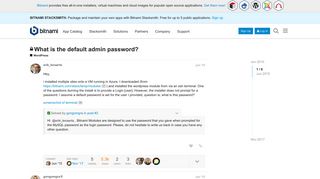 What is the default admin password? - WordPress - Bitnami Community