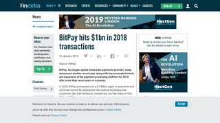 BitPay hits $1bn in 2018 transactions - Finextra Research