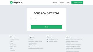 Send new password - Bitport.io