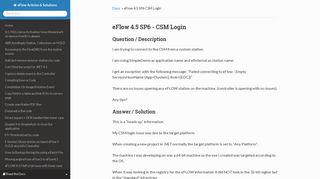 eFlow 4.5 SP6 CSM Login - eFlow Articles & Solutions