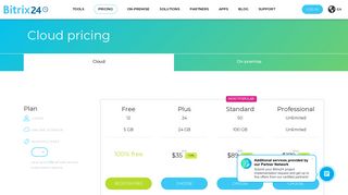 Bitrix24: Cloud pricing