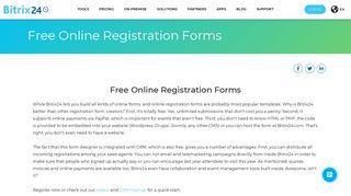 Bitrix24: Free Online Registration Forms