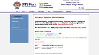 MBA - Bitsat