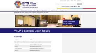WILP e-Services Login Issues - BITS Pilani
