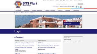 Pilani Campus e-Services - BITS Pilani