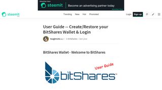 User Guide -- Create/Restore your BitShares Wallet & Login — Steemit