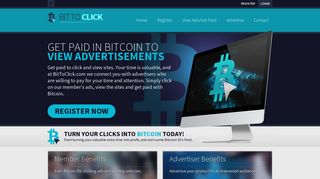 BitToClick.com - Get Paid to Click and View Sites