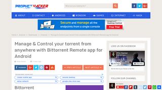 Manage & Control your torrent from anywhere with Bittorrent Remote ...