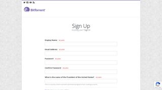 Sign Up - BitTorrent Forums