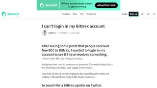 I can't login in my Bittrex account — Steemit