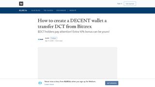 How to create a DECENT wallet a transfer DCT from Bittrex - Medium