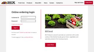 Online Ordering Login - BIX Produce Company