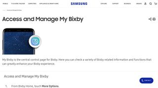 Access and Manage My Bixby - Samsung