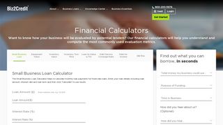 Business Loans Calculator | Calculate Loan Payments - Biz2Credit