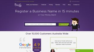 Business name Registration with Online Application Form in ... - Bizify