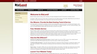 Website Hosting and Domain Registration for Small Business at BizLand