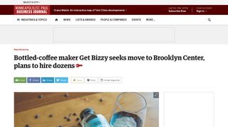 Get Bizzy Inc., maker of bottled cold brew coffee, proposes move to ...