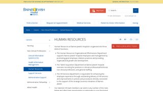 Human Resources - Careers - Barnes-Jewish Hospital