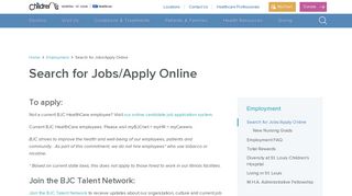 Search for Jobs/Apply Online | St. Louis Childrens Hospital