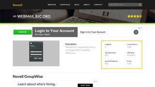 Welcome to Webmail.bjc.org - Novell GroupWise