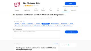 Questions and Answers about BJ's Wholesale Club Hiring Process ...