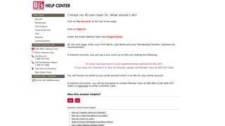 I forgot my BJ.com login ID. What should I do? - BJ's Wholesale
