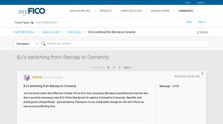 BJ's switching from Barclay to Comenity - myFICO® Forums - 3466481