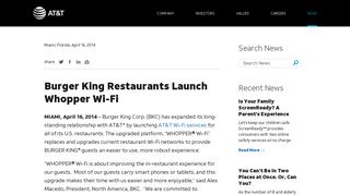 Burger King Restaurants Launch Whopper Wi-Fi | AT&T