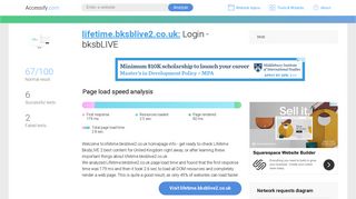 Access lifetime.bksblive2.co.uk. Login - bksbLIVE