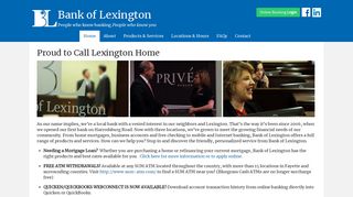 Bank of Lexington – People who know banking, People who know you