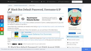 Black Box Default Password, Login & IP List (updated August 2018 ...