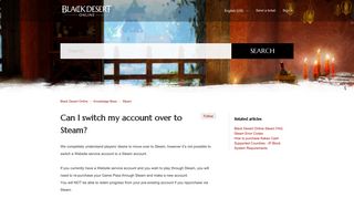 Can I switch my account over to Steam? – Black Desert Online