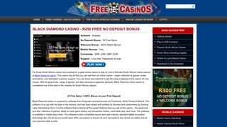 Black Diamond Casino - R250 Free No Deposit Bonus