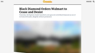 Black Diamond Tells Walmart to Cease and Desist | Outside Online