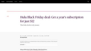 Hulu Black Friday deal: Get a year's subscription for just $12 - Today