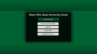 Black Hills State University — Email Landing