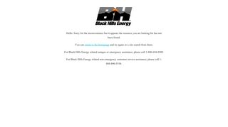 Black Hills Energy - Your Account Login