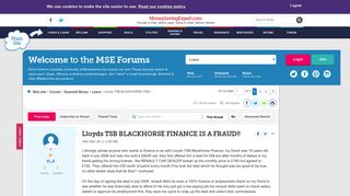 Lloyds TSB BLACKHORSE FINANCE IS A FRAUD!! - MoneySavingExpert.com ...