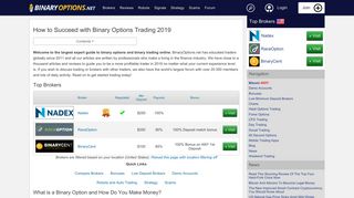 How to Succeed with Binary Options Trading at Home 2019
