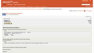 [SOLVED] Black Screen after log in Desktop - Ubuntu Forums