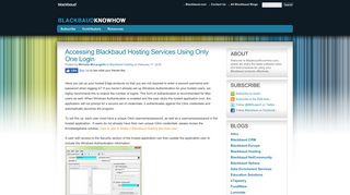Accessing Blackbaud Hosting Services Using Only One Login - Blogs