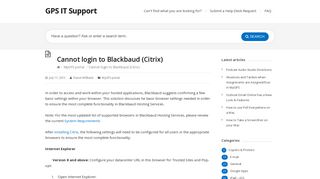 Cannot login to Blackbaud (Citrix) – GPS IT Support