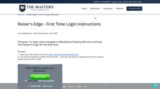 Raiser's Edge - First Time Login Instructions - TMU Faculty/Staff IT ...