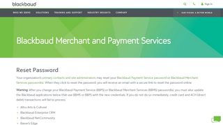 Blackbaud Payment Service and Blackbaud Merchant Services