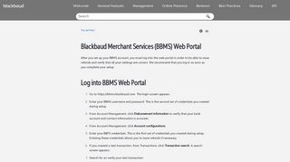 Log into the BBMS Web Portal - Blackbaud