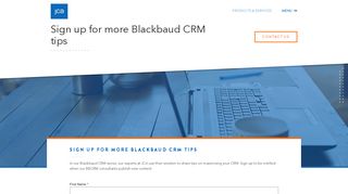 JCA | Sign up for more Blackbaud CRM tips