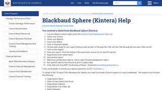 Blackbaud Sphere (Kintera) Help | Boy Scouts of America